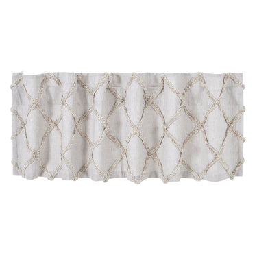 Frayed Lattice Oatmeal Valance Curtain 16x60 VHC Brands - The Fox Decor